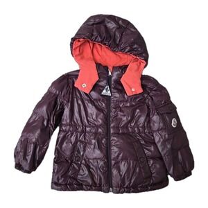 Childrens Moncler Maire Giubbotto Jacket Size 18/24 Mesi 86cn Purple Hooded